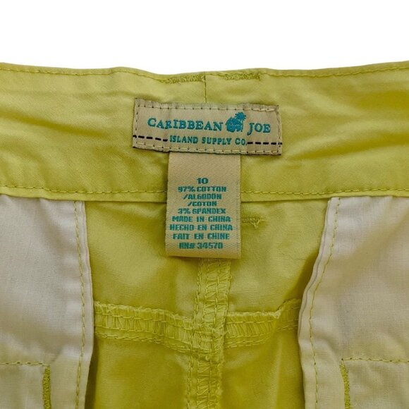 Caribbean Joe Yellow Capris Size 10 - Picture 5 of 5